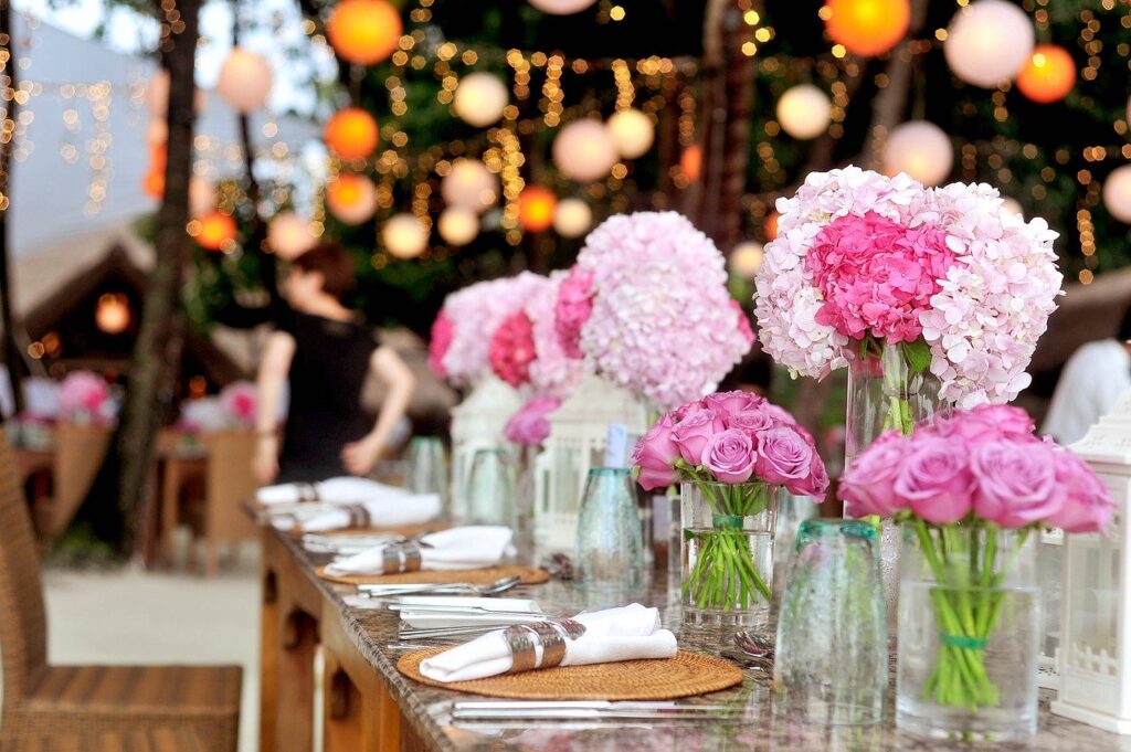 Photo of Beatuful flowers at holiday party