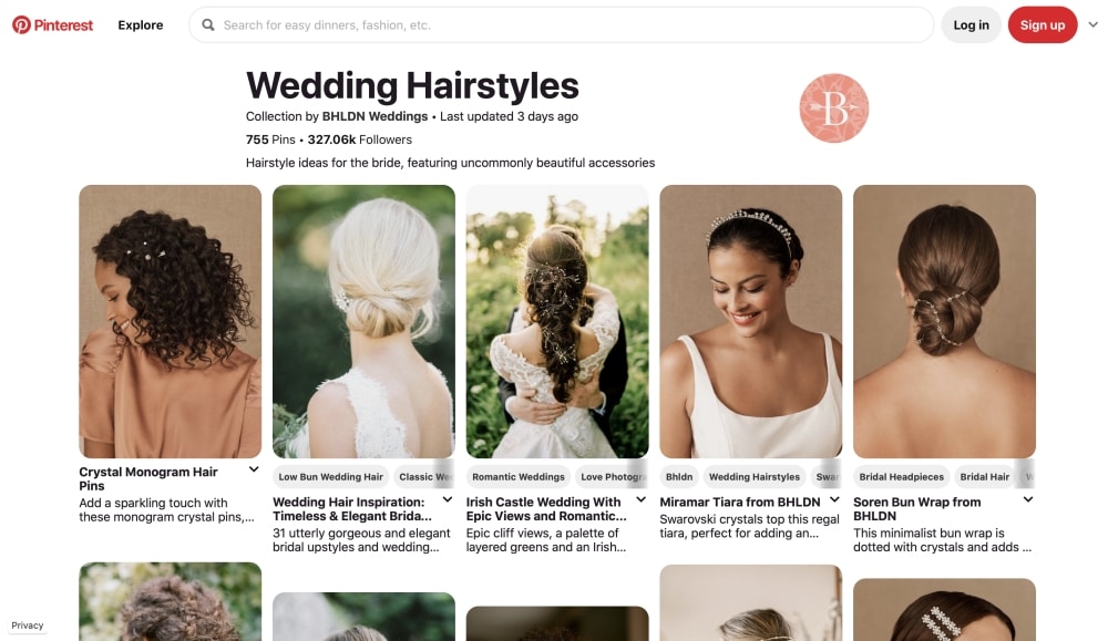Bridal hairstyle inspiration featuring elegant updos and accessories for newly married couples, emphasizing the importance of research for the perfect wedding look.