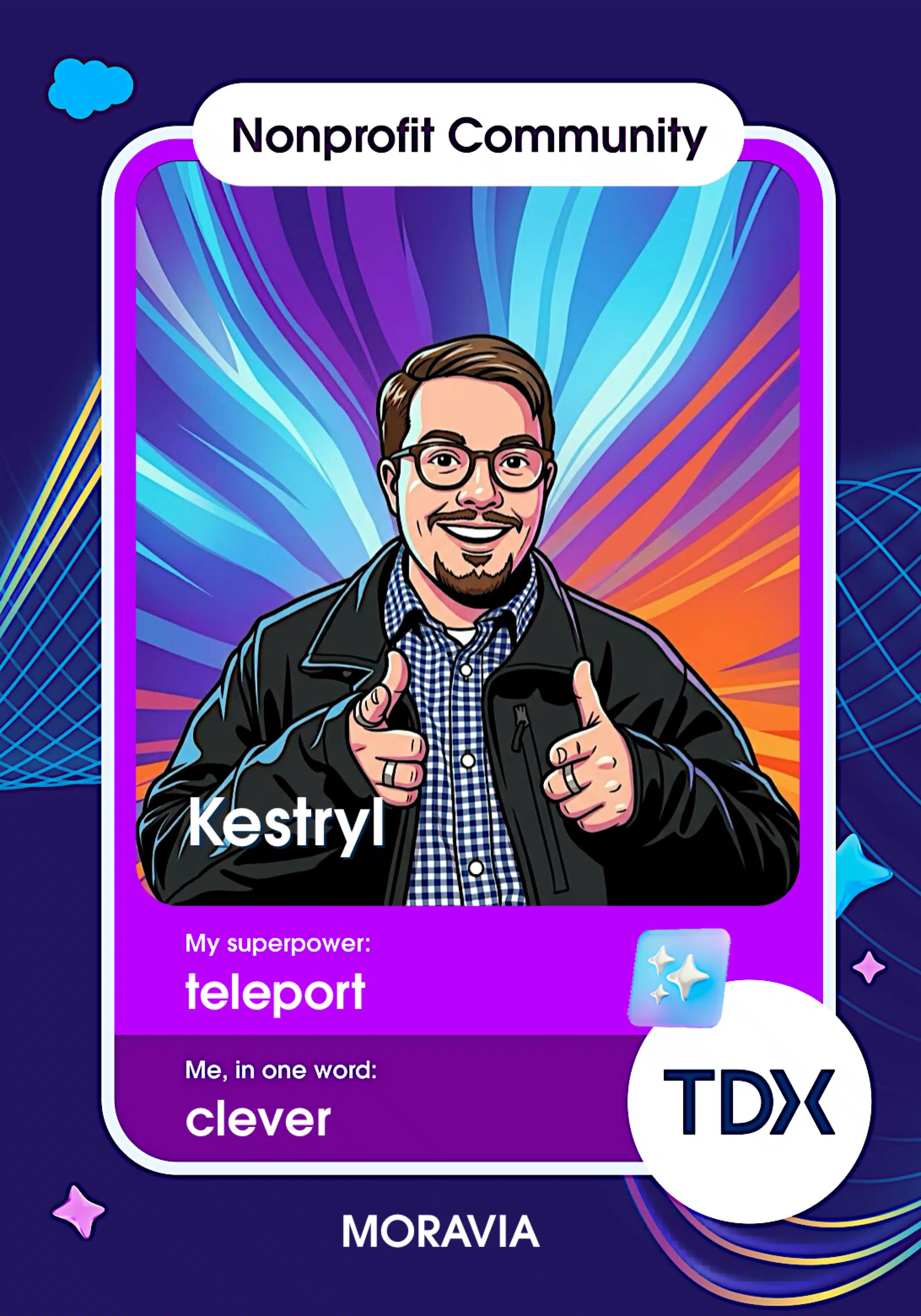 AI trading card with personalized portrait and branded design for event activation.