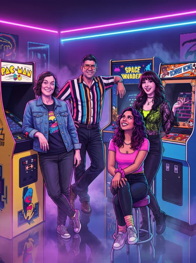 80s arcade photo booth filter and nostalgic event experience.