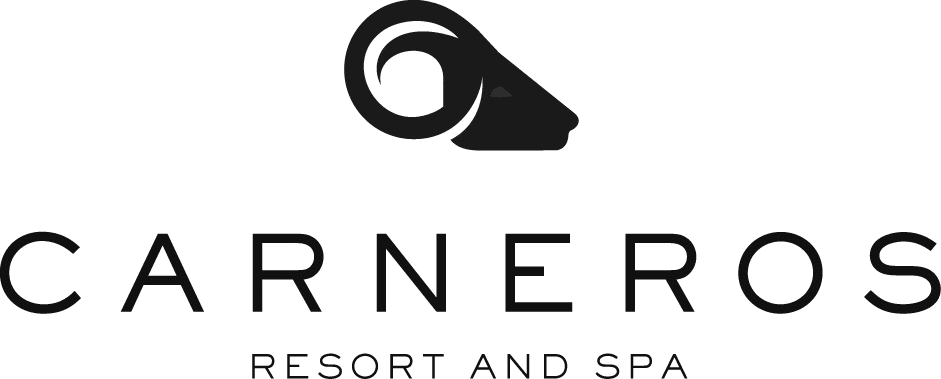 Carneros Resort and Spa logo featuring a stylized ram, representing luxury wedding venue partnerships for Pop Life Photo's services.