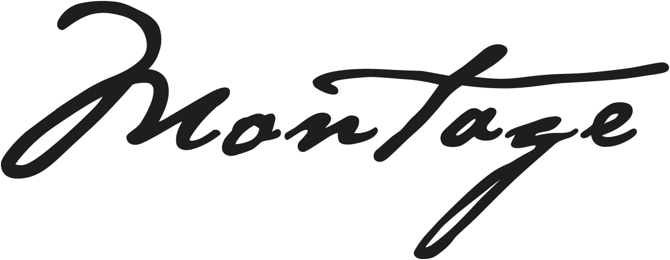 Montage logo emphasizing luxury wedding photo booth services, showcasing Pop Life Photo's brand identity and commitment to exceptional quality.