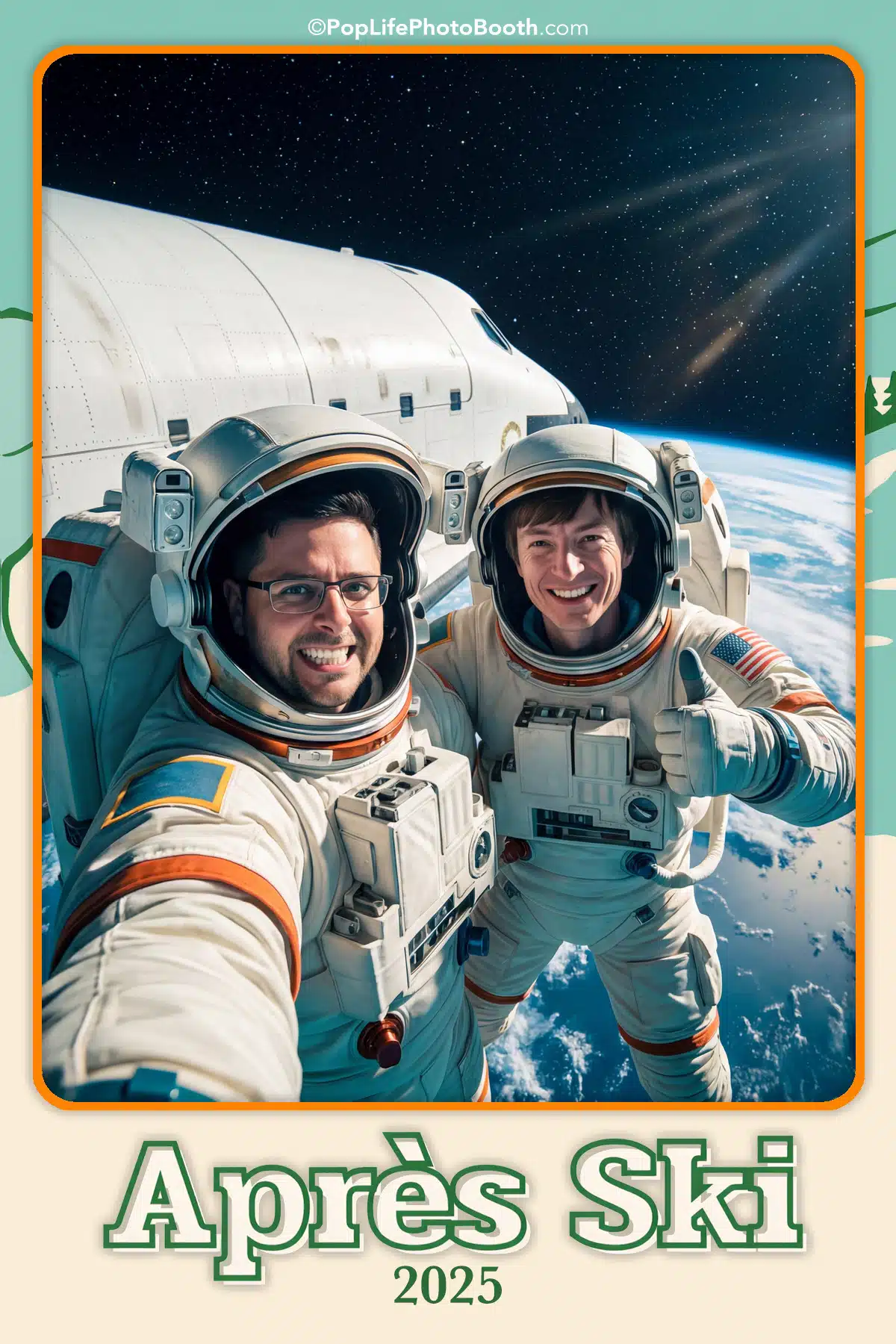 AI-transformed astronaut portraits and branded overlay for event photo experience.