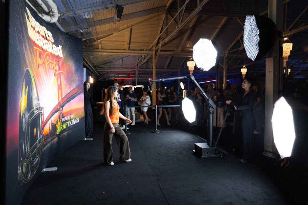 woman posing for a slow-motion capture with the Glambot X