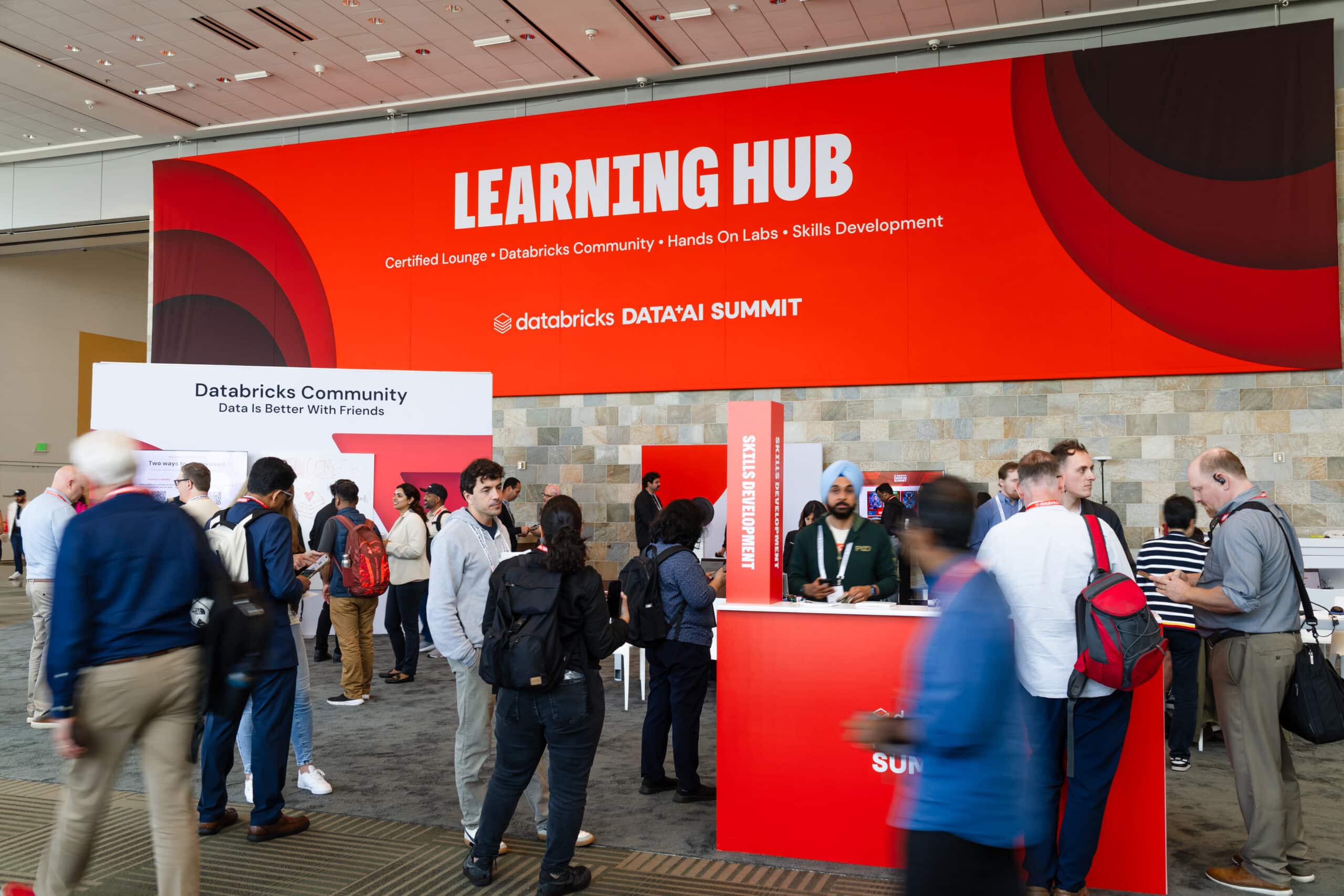 Databricks DATA+AI Summit learning hub showcasing custom AI trading card brand activation and lead capture.