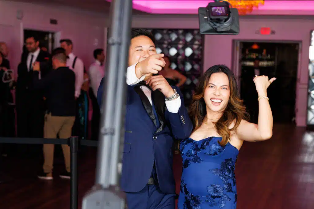 Two people enjoying a glambot experience