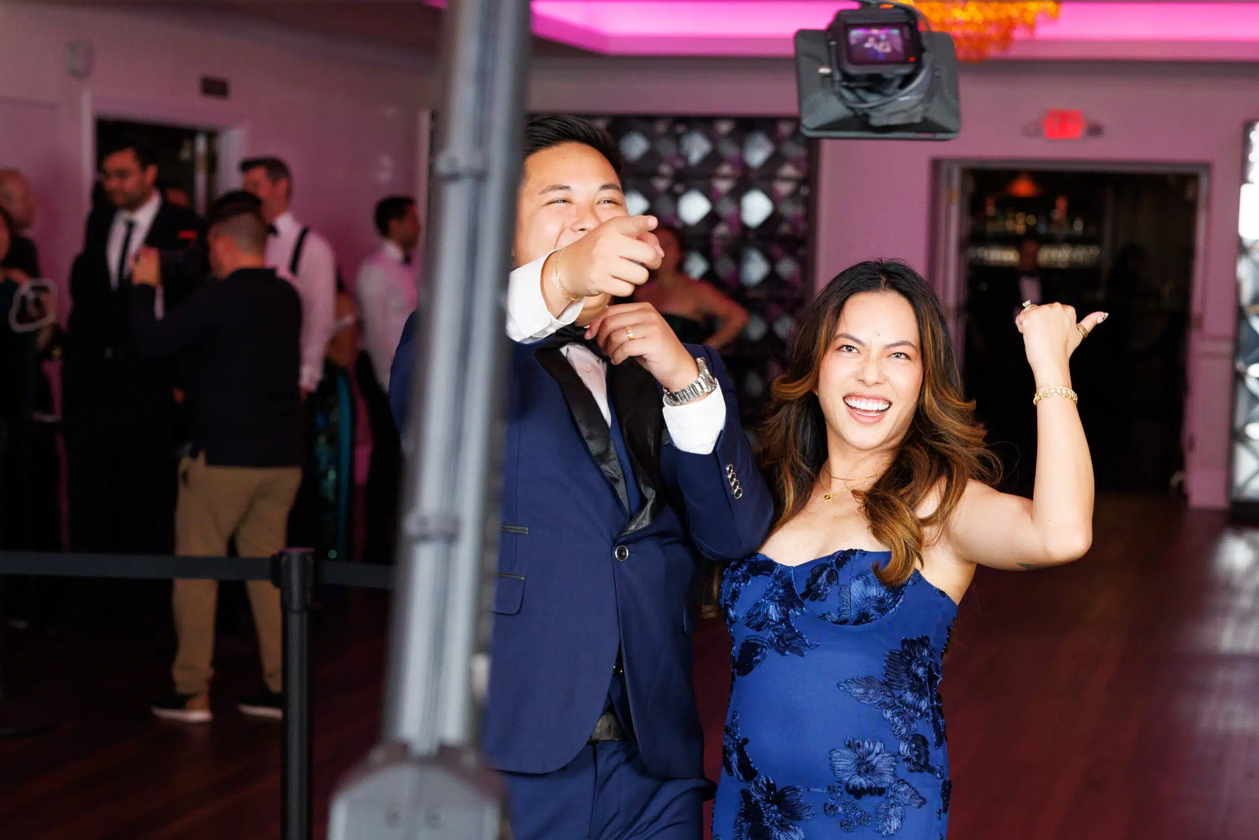 Two people enjoying a glambot experience