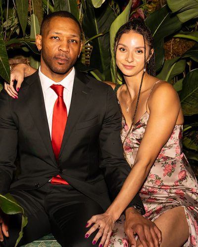 portrait photography of couple in garden
